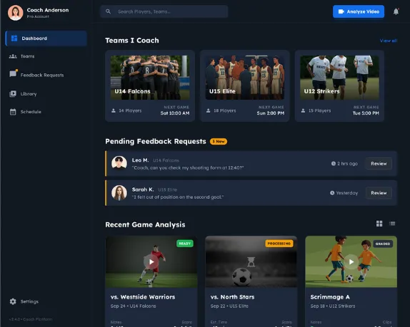 Coach in one place dashboard