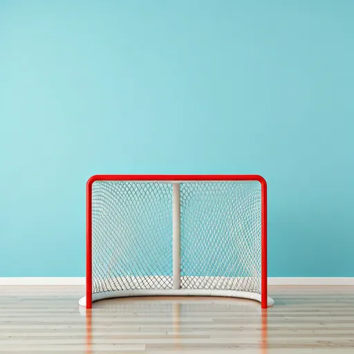 Hockey net and goalie equipment